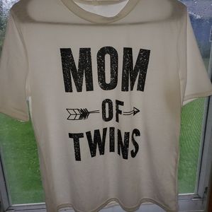 Medium white mom of twins shirt
